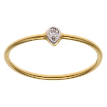 22ct Yellow Gold Pear Cubic Zirconia Fancy Ring