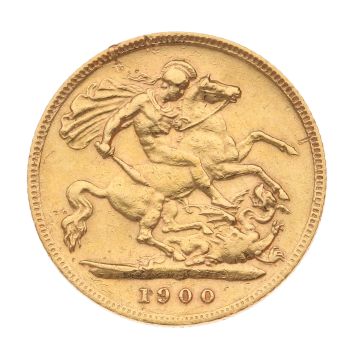 1900 Victoria Old Head UK Half Sovereign Coin