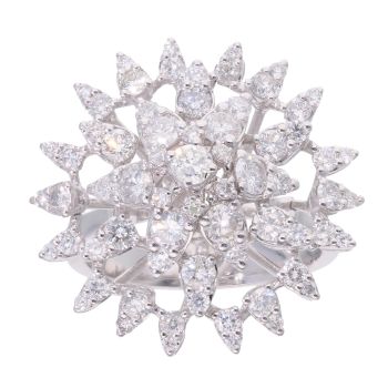 18ct White Gold 1.79ct Diamond Cluster Ring