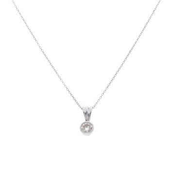 18ct White Gold 0.50ct Brilliant Cut Diamond Solitaire Pendant and Chain 18"