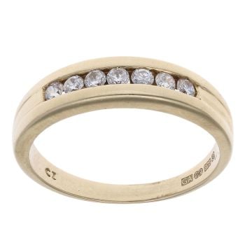 9ct Yellow Gold Cubic Zirconia Half Eternity Ring