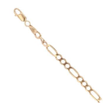 9ct Yellow Gold Figaro Bracelet 8"