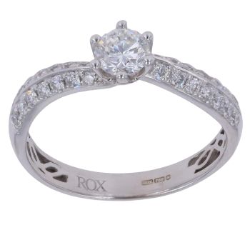 18ct White Gold 0.65ct Brilliant Cut Diamond Solitaire Ring