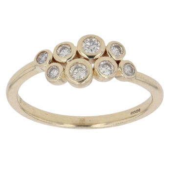 9ct Yellow Gold 0.20ct Brilliant Cut Diamond Fancy Ring