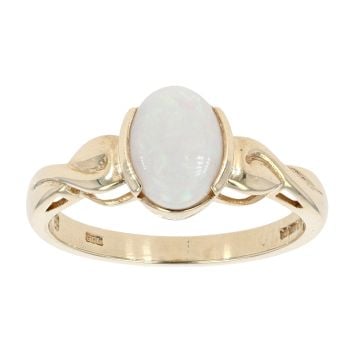 9ct Yellow Gold Created Opal Ring