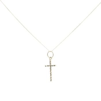 9ct Yellow Gold Cross Pendant & Chain 18"