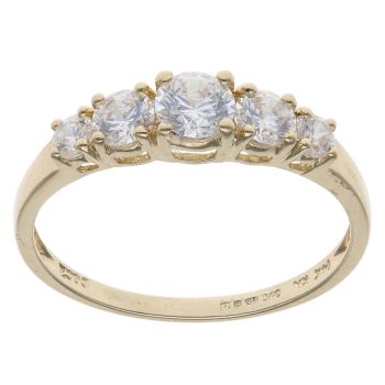 14ct Yellow Gold Cubic Zirconia Five Stone Ring