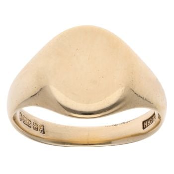 9ct Yellow Gold Plain Signet Ring