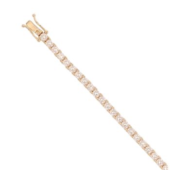 9ct Yellow Gold Cubic Zirconia Tennis Bracelet 6.5"