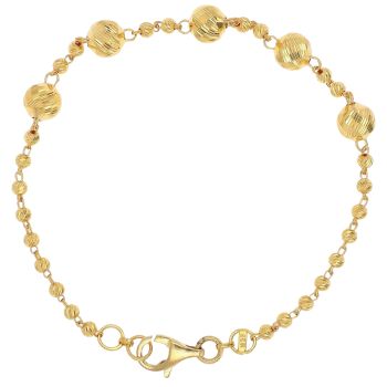 22ct Yellow Gold Bead Bracelet 7"