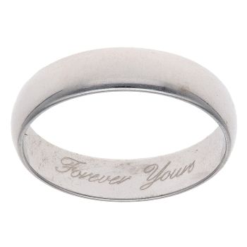 9ct White Gold Wedding Band 4mm