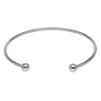 Silver Plain Torque Bangle By Icesia