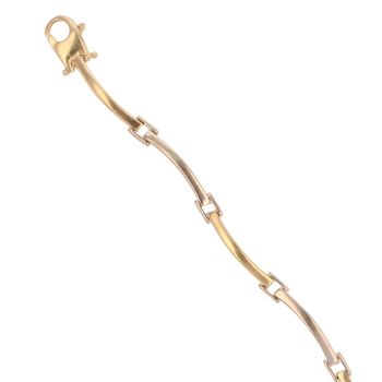 18ct Yellow and White Gold Fancy Bracelet 7.5"