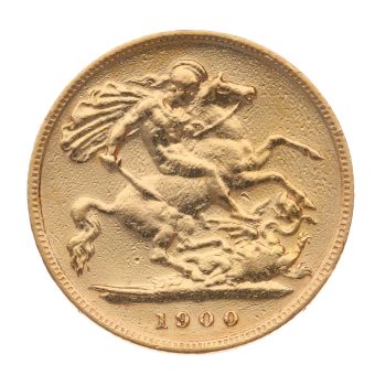 1900 Victoria Old Head UK Half Sovereign Coin