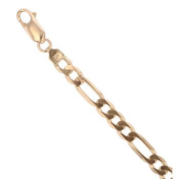 9ct Yellow Gold Figaro Bracelet 7.5"
