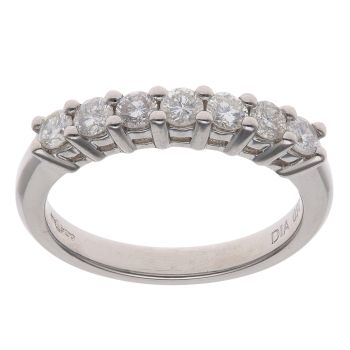 Platinum 0.50ct Brilliant Cut Diamond Seven Stone Eternity Ring
