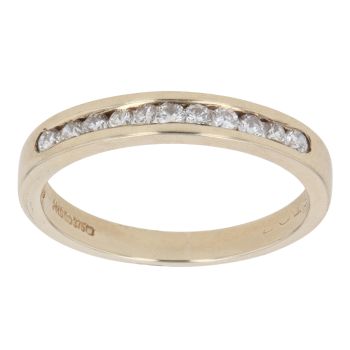 9ct Yellow Gold 0.20ct Brilliant Cut Diamond Half Eternity Ring