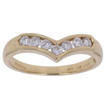 18ct Yellow Gold 0.33ct Brilliant Cut Diamond Wishbone Ring
