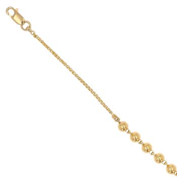 22ct Yellow Gold Bead Bracelet 7"