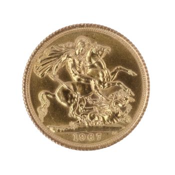 1967 Elizabeth II First Portrait UK Full Sovereign Coin
