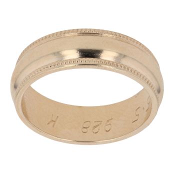 9ct Yellow Gold 5.6mm Milligrain Patterned Wedding Band