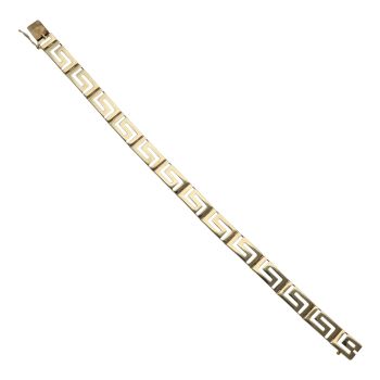 14ct Yellow Gold Greek Key Bracelet 7"