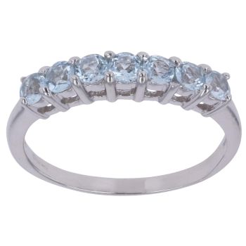 9ct White Gold Aquamarine Eternity Ring