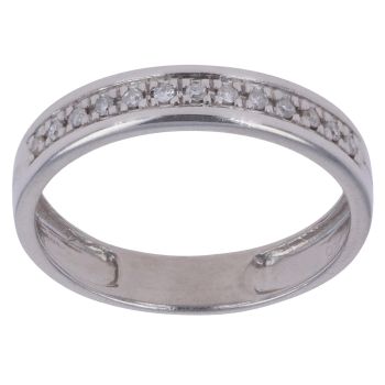 9ct White Gold 0.10ct Brilliant Cut Diamond Wedding Band 3.8mm