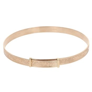 9ct Yellow Gold Patterned Expanding Bangle