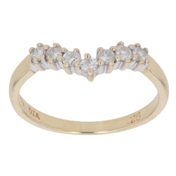 9ct Yellow Gold 0.25ct Brilliant Cut Diamond Wishbone Ring