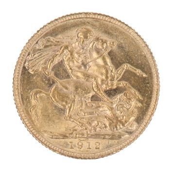 1912 George V Large Head UK Full Sovereign Coin