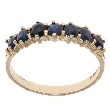 9ct Yellow Gold Sapphire Half Eternity Ring