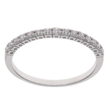 Silver Cubic Zirconia Half Eternity Ring By Icesia
