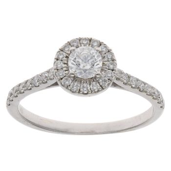 9ct White Gold 0.75ct Brilliant Cut Diamond Cluster Ring