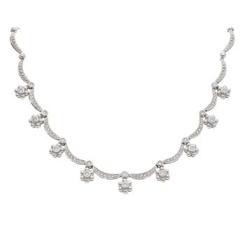 18ct White Gold 1.75ct Diamond Chain 16"