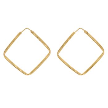 22ct Yellow Gold Large Square Hoop Earrings
