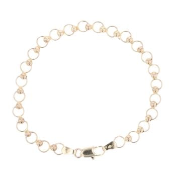 9ct Yellow Gold Beaded Belcher Bracelet 7"