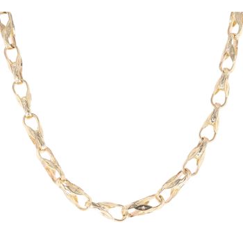 9ct Yellow Gold Patterned Tulip Chain 22"