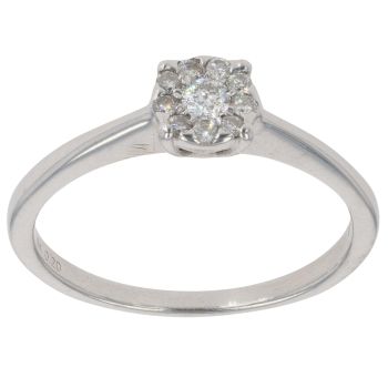 9ct White Gold 0.20ct Diamond Cluster