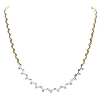 18ct Yellow and White Gold 0.25ct Diamond Necklace 18"