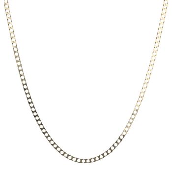9ct Yellow Gold Plain Curb Chain 24"