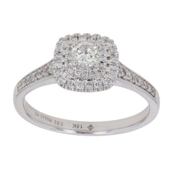 18ct White Gold 0.53ct Brilliant Cut Diamond Cluster Ring