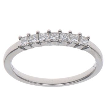 Platinum 0.33ct Princess Cut Diamond Seven Stone Eternity Ring