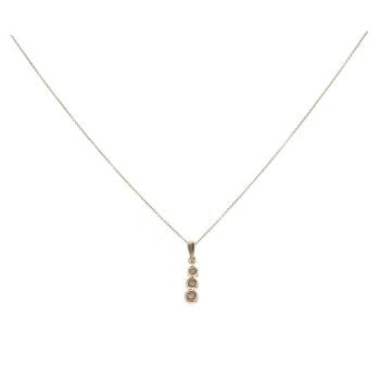 9ct Yellow Gold 0.25ct Brilliant Cut Tinted Diamond Trilogy Pendant And Chain 18"