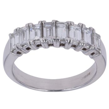 18ct White Gold 1.50ct Baguette Cut Diamond Half Eternity Ring