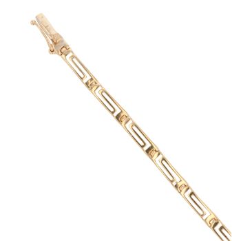18ct Yellow Gold Greek Key Fancy Bracelet 7"