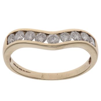 9ct Yellow Gold 0.90ct Brilliant Cut Diamond Wishbone Ring