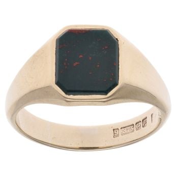 9ct Yellow Gold Bloodstone Signet Ring