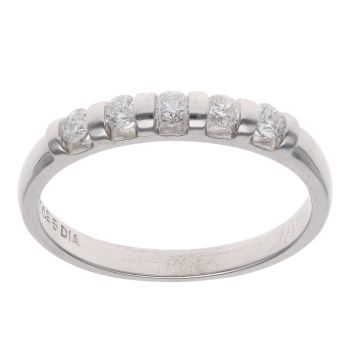 9ct White Gold 0.25ct Brilliant Cut Diamond Five Stone Ring