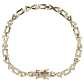 9ct Yellow Gold Crosses Bracelet 7"